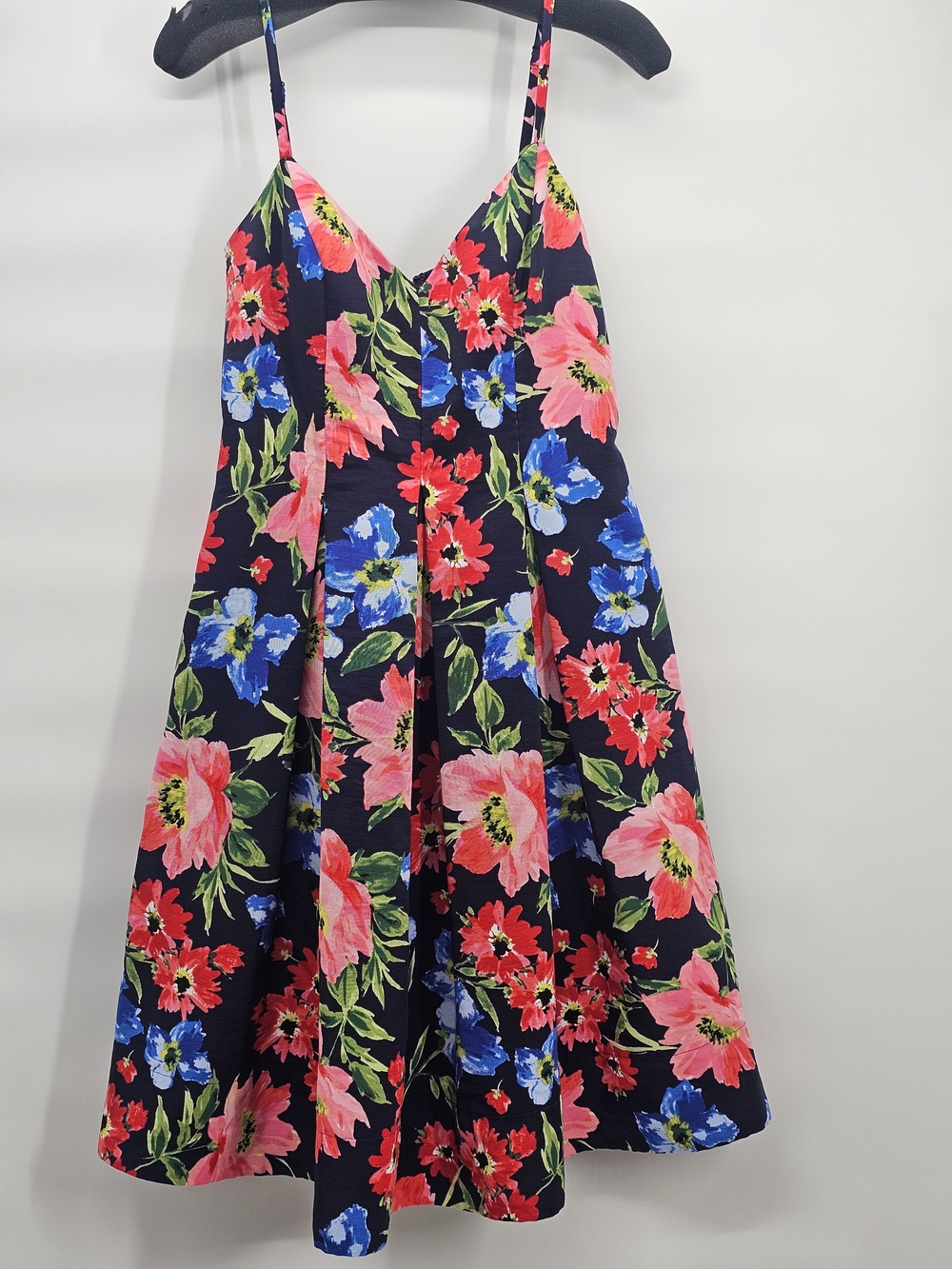 Eliza J Navy Midi Sundress Dress with Pink & Blue Floral Print 6